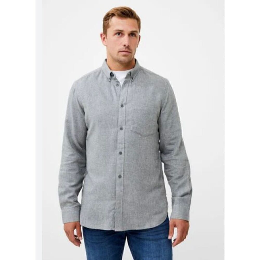 PRIMARK Gray shirt with black buttons
